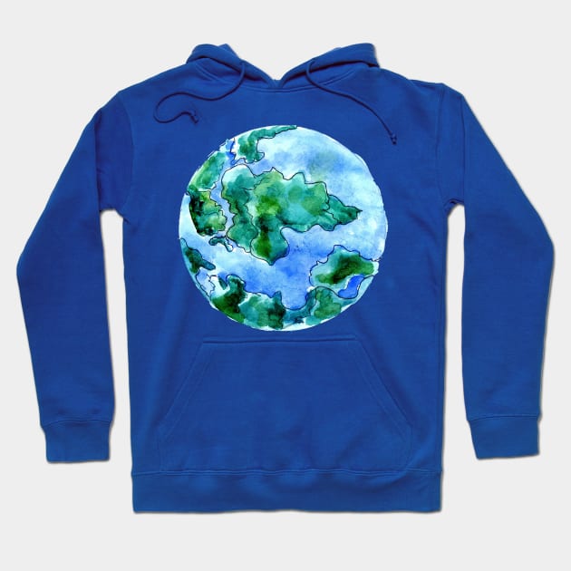 Hand Drawn Earth Planet Hoodie by AnnArtshock